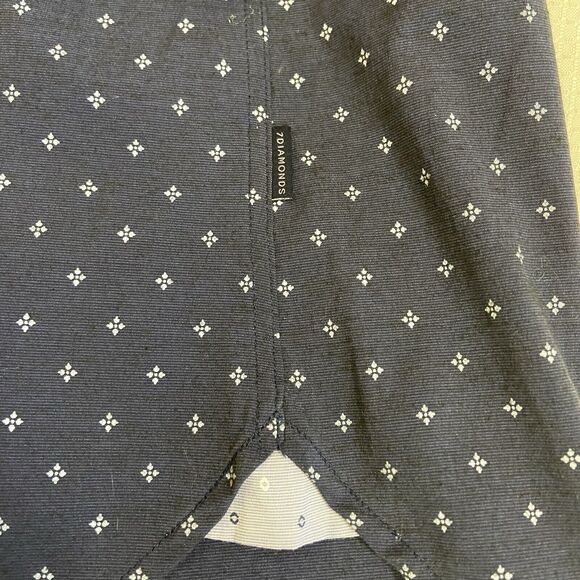 7 Diamonds Shirt Mens Medium Blue Short Sleeve Button Up Pocket Diamond Print - Picture 11 of 12